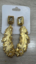 Aretes de Hoja piedra