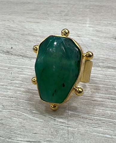 Anillo piedra verde Agatha