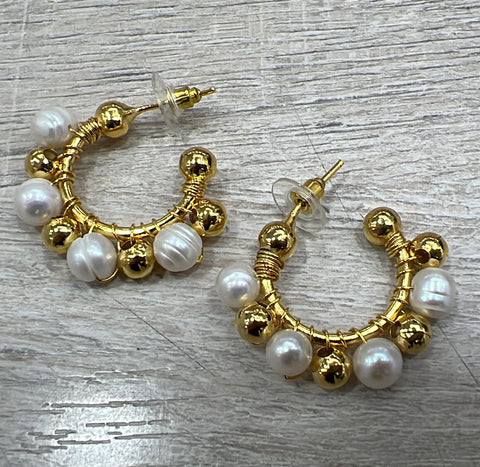 Aretes Perlas y balines