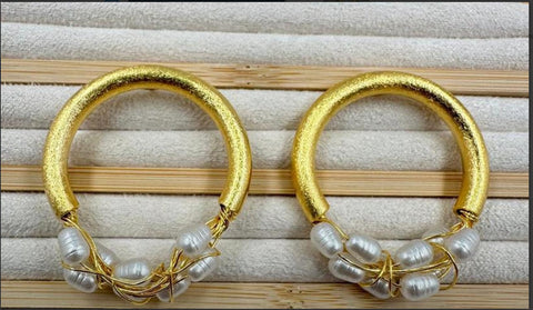 Aretes Circulo con Perla OL