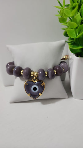 Pulsera Lavanda  Corazon