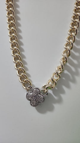 Cadena Cubana  Clover Diamantado