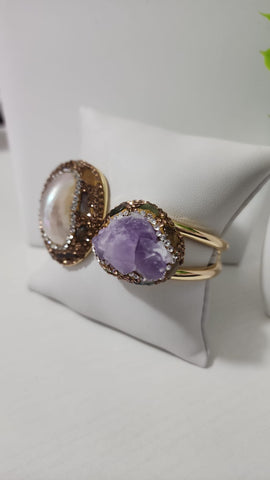 Bangel de Cuarzo y Perlas