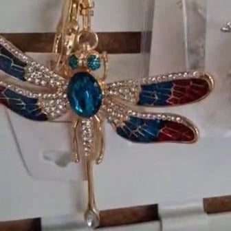 Llavero Libelula azul y Rojo
