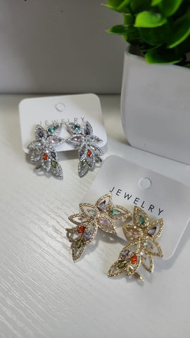 Aretes Hojas  Escalador  Diamantado