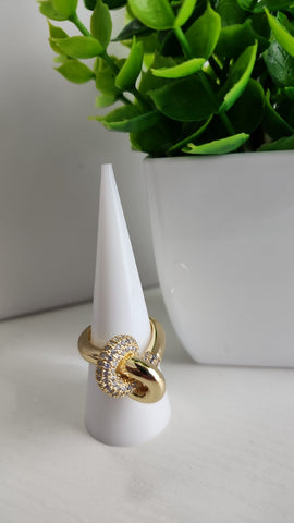 Anillo Unión  Oro Diamantado