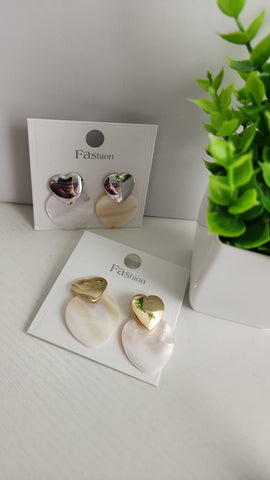 Aretes Corazón de Madre  En Madre Perla