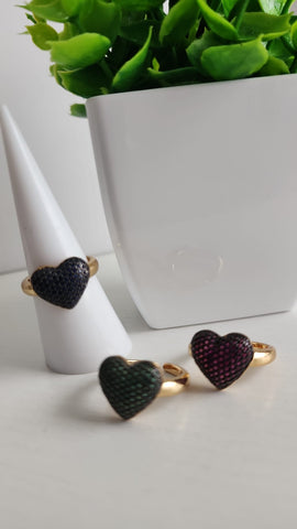 Anillos Diamantados  Corazon