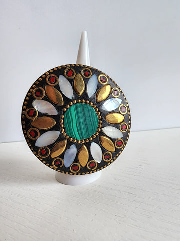 Anillo Redondo  Mosaico  Verde #07