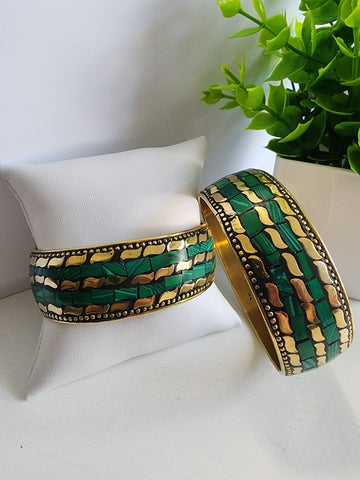 Pulsera Mosaico  Dos líneas  Verde