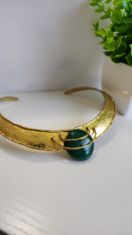 Choker Corto  Una Piedra  Verde