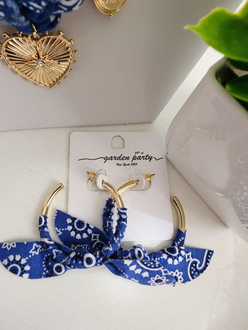 Aretes de Pañuelos  Azul
