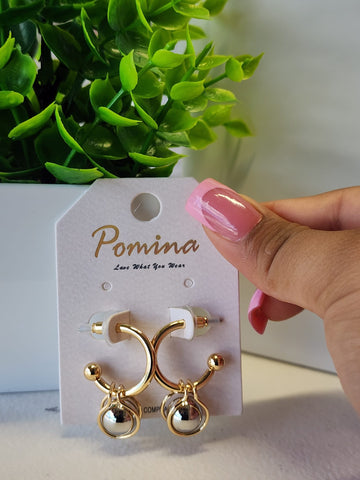 Argolla Oro Con Baline Plata  #070