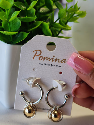 Argolla Plata  Con Baline Oro #070