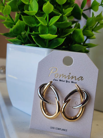 Arete Invertido Dos Tonos  #226