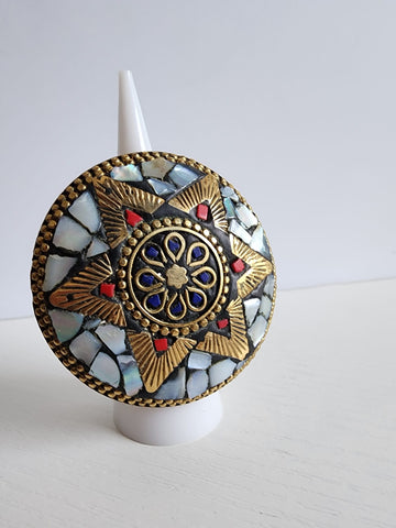 Anillo Redondo  Mosaico  Blanco #08