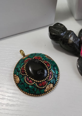 Mosaico de la india piedra negra