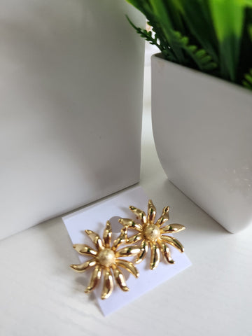 Aretes Flor Sol  Oro