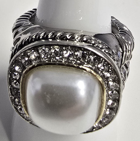 Anillo Rodio  Perla