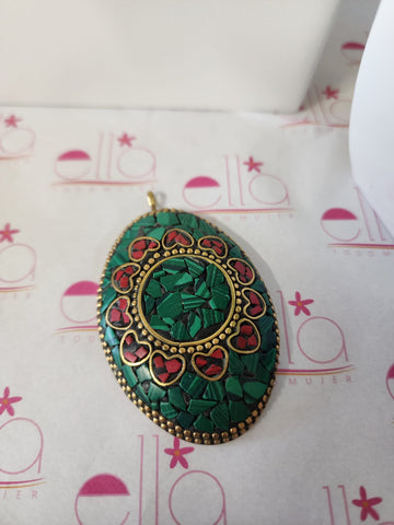 Gema Ovalada Verde de la india