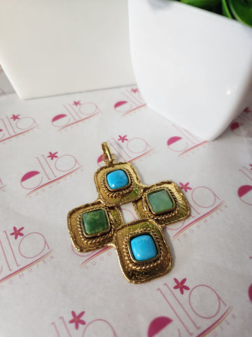 Gema cuadros cuarzo turquesa