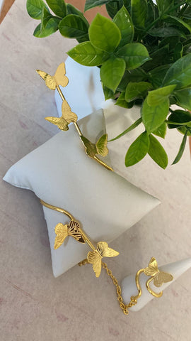 Bangel de Mini  Mariposa con Anillos