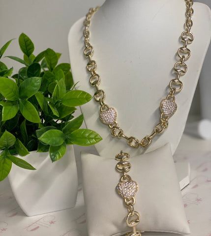 #344 Collar  Corazón doble