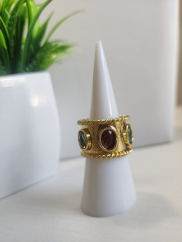 Anillo Drutzy  Rosa y Verde