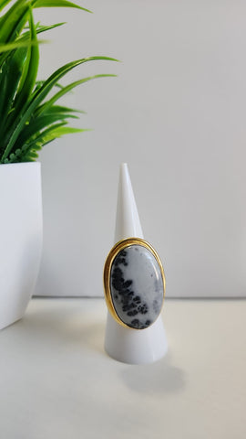 Anillo Ovalado  Blanco y Negro