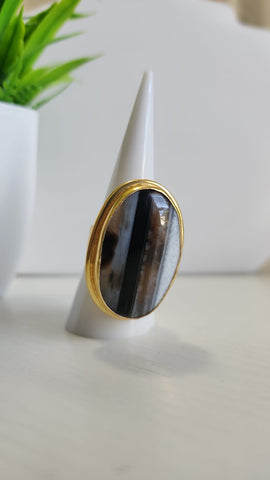 Anillo Ovalado  Línea Negra