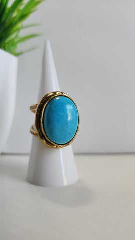 Anillo Ovalado  Turquesa