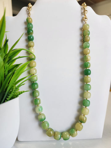 Cadena Eslabon y Piedras Verde