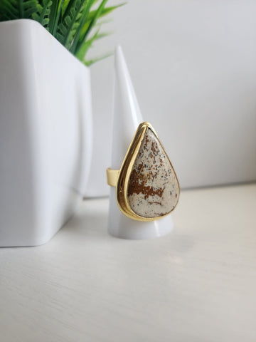 Anillo Gota  Marron Marmoleado