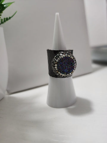 Anillo con Escarcha  Negro