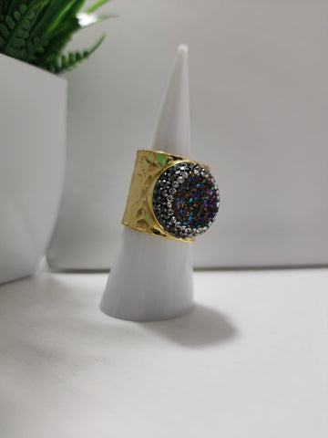 Anillo con Escarcha  Dorado