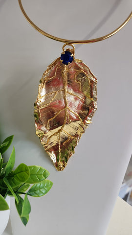 Choker Hoja Piedra Azul