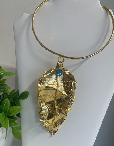 Choker de Hoja Piedra Turquesa