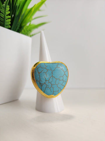 Anillo Corazón Turquesa