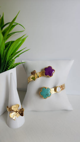 Set bangel y Anillo  Morado