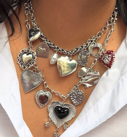 Set de Dos Collares  Plata en Charms