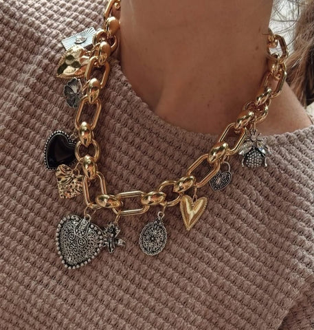 Collar de Charms de Corazones