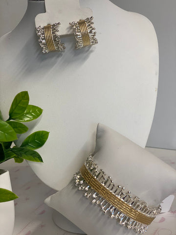 Aretes dos tonos barra