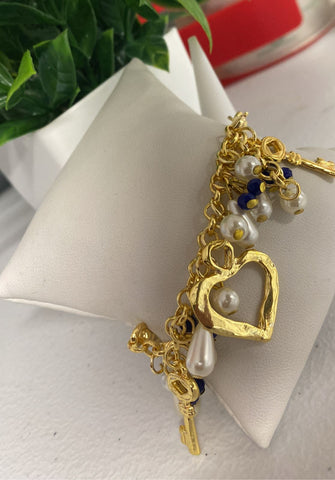 Set de charms y perla azul