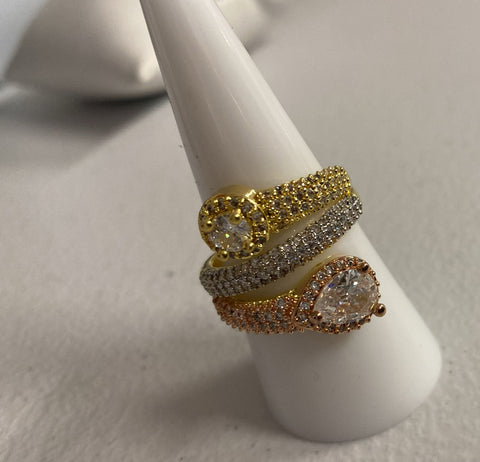 Anillo Punto y Gota tres tonos