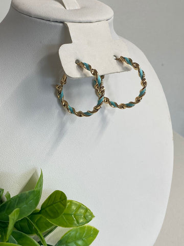 Aretes verde menta torzal