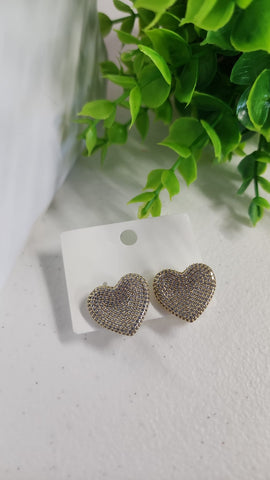Aretes de Corazon  Diamantado