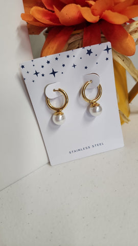 Arete Colgante una perla Liquidacion