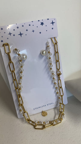 Duo de Cadena Perlas y paper Clip