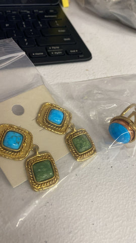 Arete Piedra Turquesa y Verde