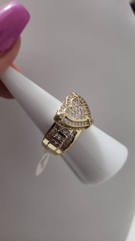 Anillo de Corazon  Aro en Baggette